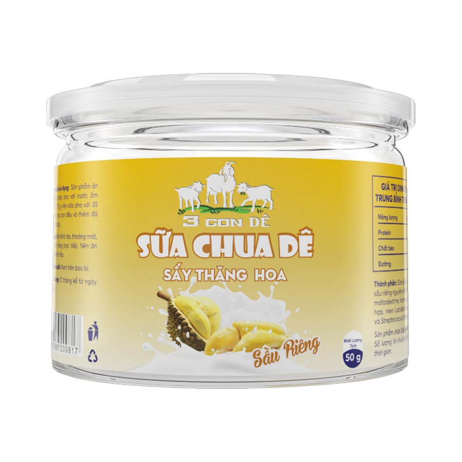 Sữa chua dê sầu riêng sấy thăng hoa