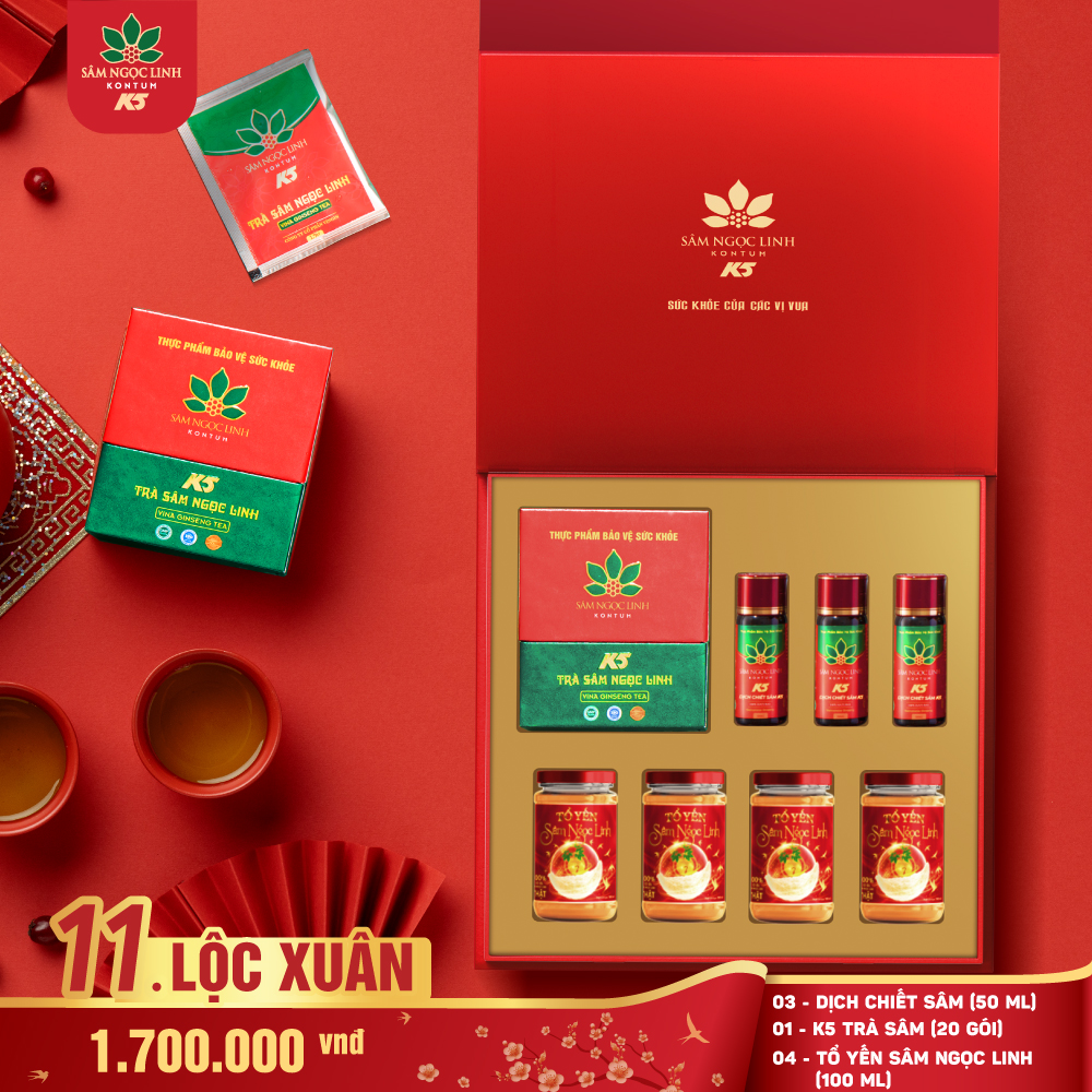 Hộp Quà Lộc Xuân 2024 (Dịch + yến + trà)